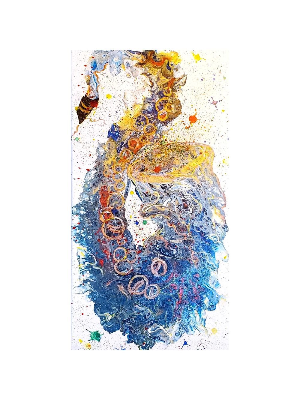 "Saxaphone Splatter" Art Print from my Original Work 9" x 18" Acid Free Paper